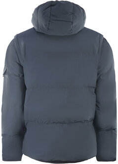 Lyle & Scott 2 in 1 Ripstop Navy Blue Puffer Jacket - maat M Blauw