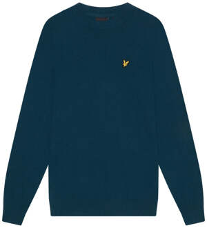 Lyle & Scott Apres marineblauwe pull-over trui met ronde hals