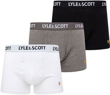 Lyle & Scott Basic Core Trunk Boxershorts Heren (3-pack) wit - grijs - zwart - L