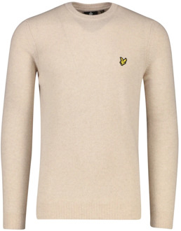 Lyle & Scott Beige Lamswollen Trui Lyle & Scott , Beige , Heren - XL