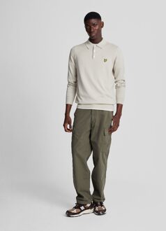 Lyle & Scott Beige Polo met Lange Mouwen Lyle & Scott , Beige , Heren - 2Xl,Xl,L,M