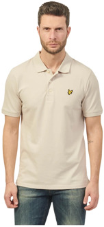 Lyle & Scott Beige Polo Shirt met Geborduurd Logo Lyle & Scott , Beige , Heren - 2Xl,Xl,L,M,S