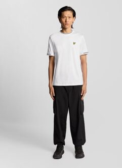 Lyle & Scott Birdseye Half Tipped T-shirt - Wit