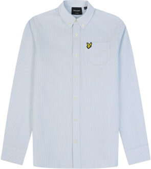 Lyle & Scott Blouse Oxford gestreept - Licht blauw / wit - Maat 128/134