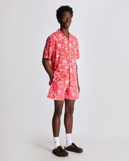 Lyle & Scott Botanische Tuin Afdruk Zwemshorts - Rood