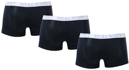 Lyle & Scott Boy's Lyle And Scott Junior 3 Pack Solid Boxers in Navy Blauw