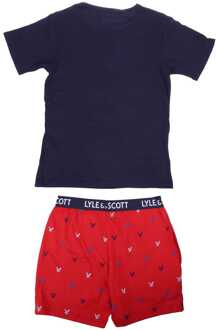 Lyle & Scott Boy's Lyle And Scott Juniors Allover Print Loungwear Set in Blue Blauw - UK 8-10 (Womens)