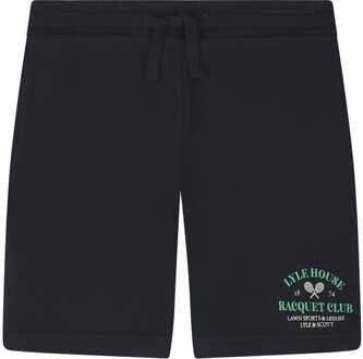 Lyle & Scott Boy's Lyle And Scott Juniors Racquet Club Graphic Sweat Shorts in Navy - 3-4J / 98-104cm
