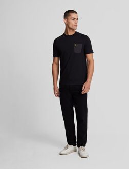 Lyle & Scott Bristol zwart T-shirt met tonale zak