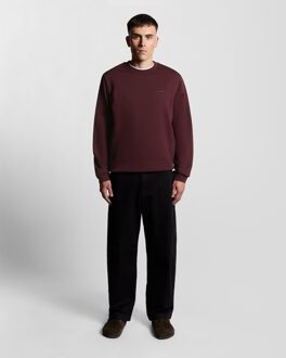 Lyle & Scott Brushback Fleece Crew Neck Sweatshirt - Rood - XS