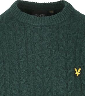 Lyle & Scott Cable Pullover Donkergroen - XL