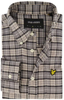 Lyle & Scott Casual Grijs Geruit Overhemd Lyle & Scott , Gray , Heren - Xl,L