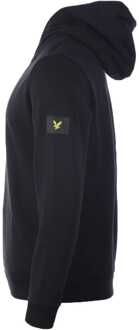 Lyle & Scott Casuals sweatshirt met capuchon van biologisch katoen - gitzwart - XS