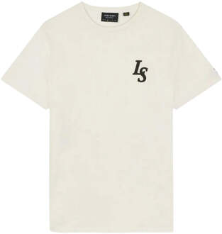 Lyle & Scott Club embleem krijt T-shirt - maat Gebroken wit