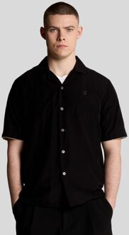 Lyle & Scott Contrast Manchet Overhemd - Jet Zwart/Zijde Honing