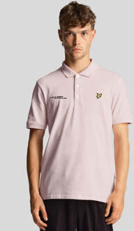 Lyle & Scott coordineert lichtroze poloshirt met print en getipte kraag - maat M