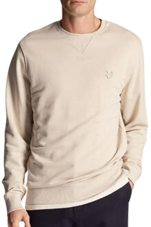 Lyle & Scott cremekleurige pullover-sweatshirt met tonaal adelaarlogo - maat XL Crème