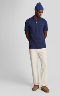 Lyle & Scott Crepe Poloshirt - Indigo Blauw Indigoblauw