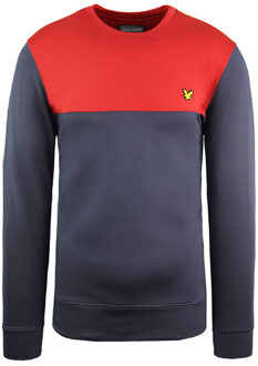Lyle & Scott Crew The Sweatshirt lange mouw rood marine heren trui ML1274SP Z260 - maat M Navy