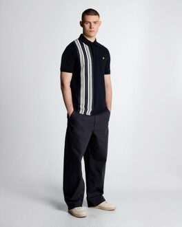 Lyle & Scott Deck Stripe Poloshirt - Donkerblauw Donker Marine