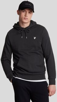 Lyle & Scott Diagonaal Geweven French Terry Hoodie - Lak Zwart