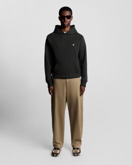 Lyle & Scott Diagonal Weave Hoodie - Zwart - maat XL