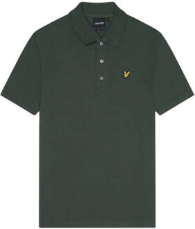 Lyle & Scott Diepgroen poloshirt met Lyle & Scott-logo op de borst - maat L