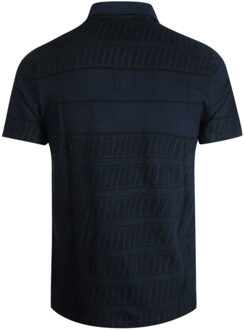 Lyle & Scott donker marineblauw rasterpoloshirt - maat XL