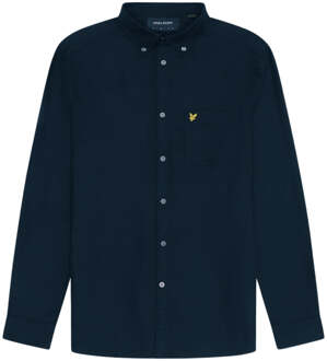 Lyle & Scott donker marineblauw shirt met lange mouwen - maat