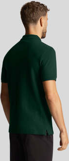 Lyle & Scott donkergroen poloshirt met gecoordineerde print en korte mouwen - L