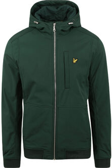 Lyle & Scott Donkergroen softshelljack met capuchon van Lyle & Scott met logo - maat 2XL