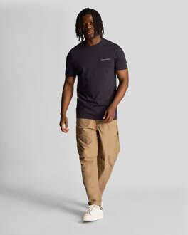 Lyle & Scott effen donker marineblauw T-shirt met geborduurd logo Navy