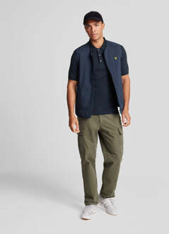 Lyle & Scott effen poloshirt marineblauw - maat S Navy