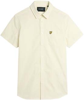 Lyle & Scott effen poplin overhemd met korte mouwen - zachte matcha Zand
