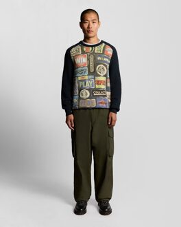 Lyle & Scott Fruit Machine Graphic Jumper - Marineblauw Navy
