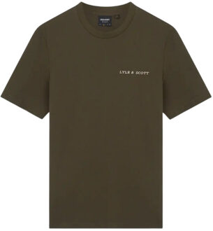 Lyle & Scott geborduurd logo Wilton groen T-shirt