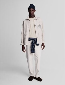 Lyle & Scott geborduurd T-shirt beige