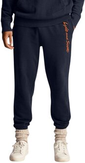 Lyle & Scott Geborduurde Joggingbroek Heren Script (Marine/Oranje) - maat Navy