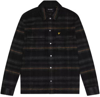 Lyle & Scott geborsteld tartan gitzwart overshirtjack - maat M