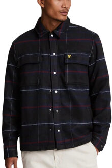 Lyle & Scott geborsteld tartan modderig marineblauw overshirtjack - maat M