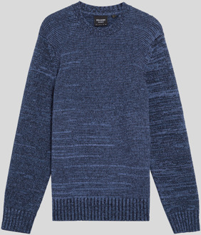 Lyle & Scott gebreide marl trui met ronde hals - marineblauw Navy