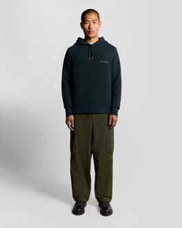 Lyle & Scott gebreide Script Hoodie - Marineblauw Navy