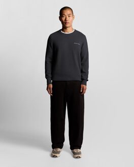 Lyle & Scott gebreide Script ronde hals trui - marineblauw - maat Navy