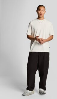 Lyle & Scott Gepaneerde Neopreen T-shirt - Off-White - maat XS Gebroken wit