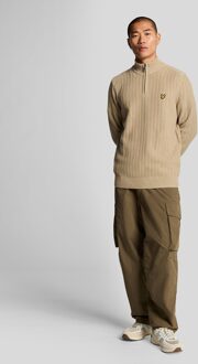 Lyle & Scott Geribbelde 1/4 Zip Trui - Wit