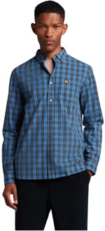 Lyle & Scott Geruite Poplin Overhemd - Donkerblauw / Helderblauw Lyle & Scott , Multicolor , Heren - Xl,M