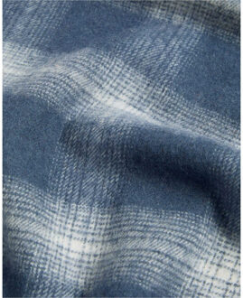 Lyle & Scott Geruite sjaal van lamswol (Nachthemel/Wit) - maat Blauw