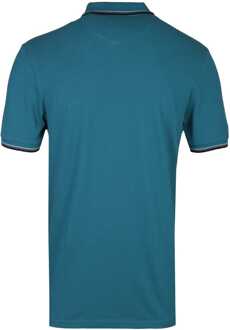 Lyle & Scott getipt petrolblauw regular fit poloshirt Groen - XS