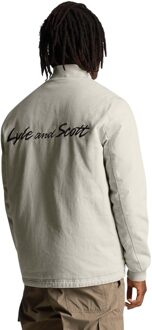 Lyle & Scott Gewatteerd herenjack met logo (Beige) - maat M