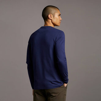Lyle & Scott Gewoon T-shirt met lange mouwen in Marine - maat XL Navy